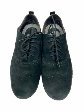 Cole Haan Black Suede Wing Tip Zero Grand Oxford Sneakers